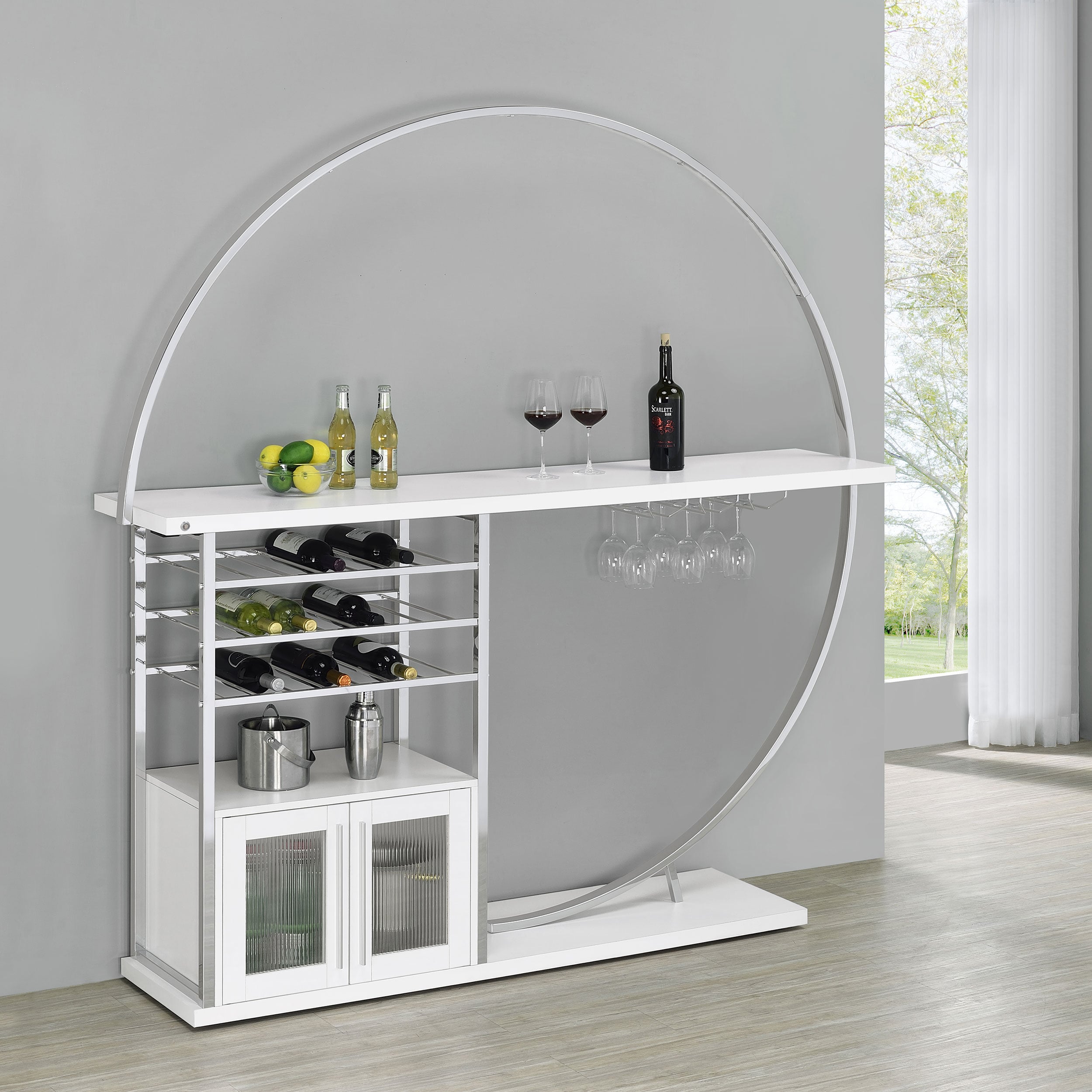 Risley Circular LED Home Bar Cabinet