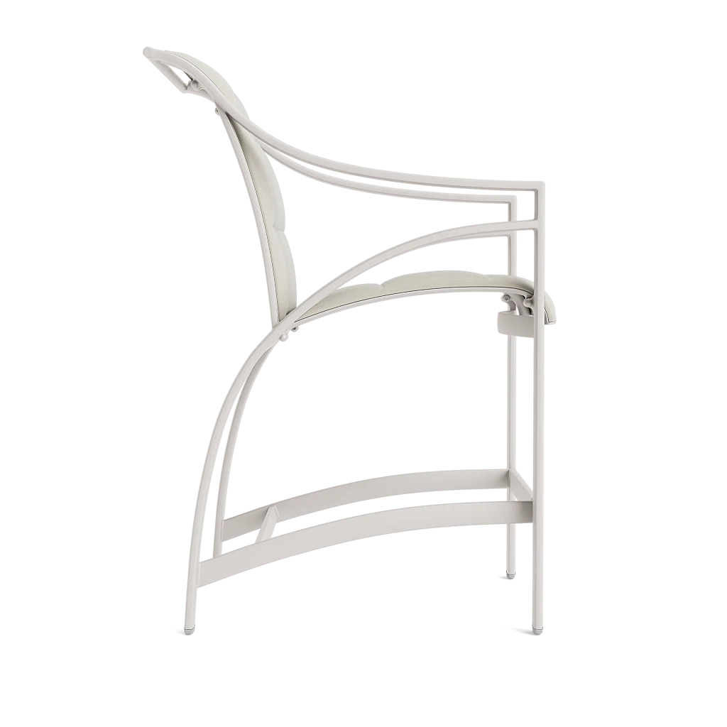 Brown Jordan Pasadena Padded Sling Slope-Arm Counter Stool