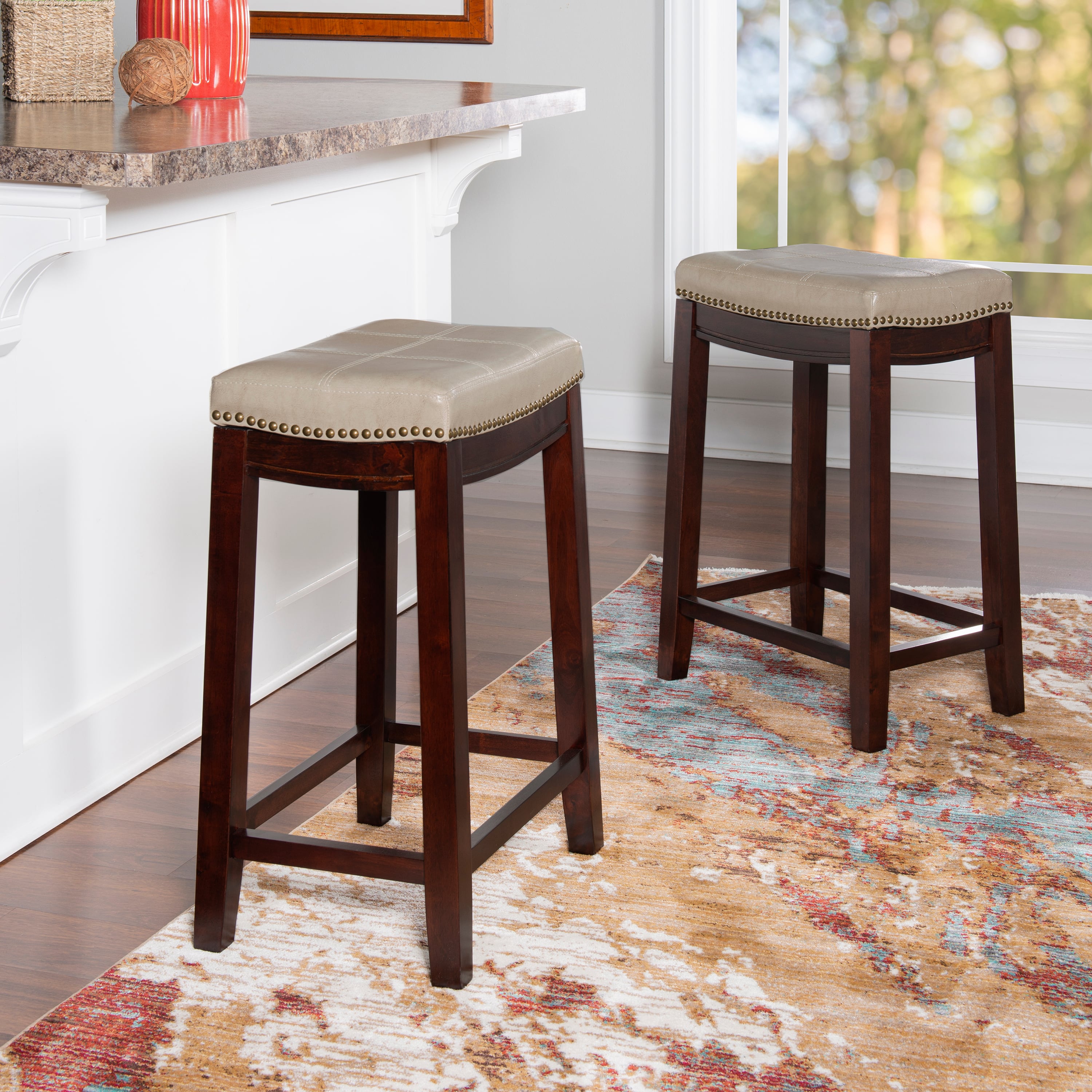 Linon Claridge Upholstered Counter Stool