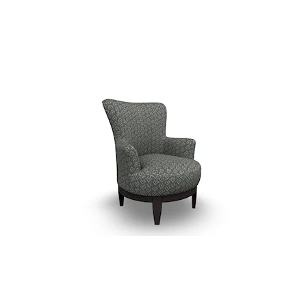 Justine Swivel Chair with Chic, Flared Arms