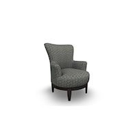 Justine Swivel Chair with Chic, Flared Arms