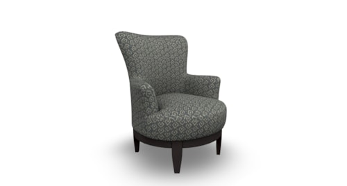 Justine Swivel Chair with Chic, Flared Arms