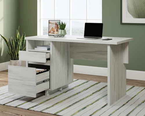 Contemporary Single Pedestal Desk With File Drawer