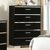 Contemporary 5-Drawer Chest with Felt-Lined Drawers