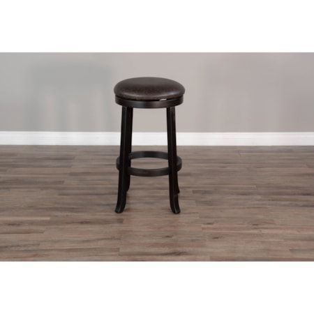 30&quot;H Swivel Stool, Cushion Seat