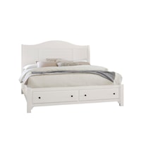 Traditional Farmhouse Queen Sleigh Storage Bed
