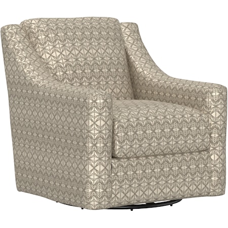 Transitional Swivel Chair with Slope Arms