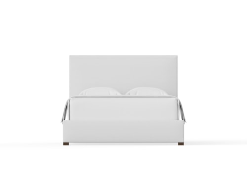 Transitional King Upholstered Bed with Platform Footboard