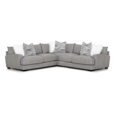 Contemporary Sectional Sofa with Throw Pillows