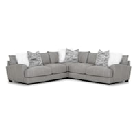 Contemporary Sectional Sofa with Throw Pillows