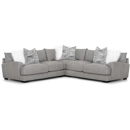 Contemporary Sectional Sofa with Throw Pillows