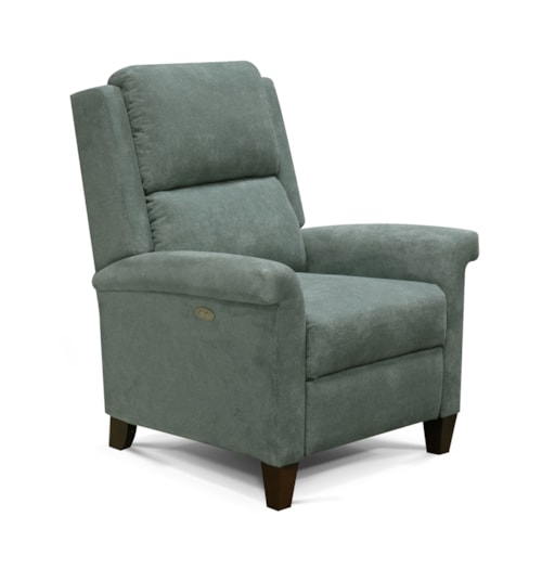Transitional Push Back Recliner with Tapered Legs