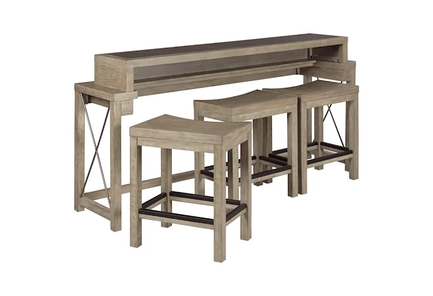 West End Bar Console w/ 3 Stools by Hammary at Esprit Decor Home Furnishings