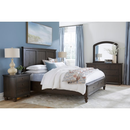 King Storage Panel Bed