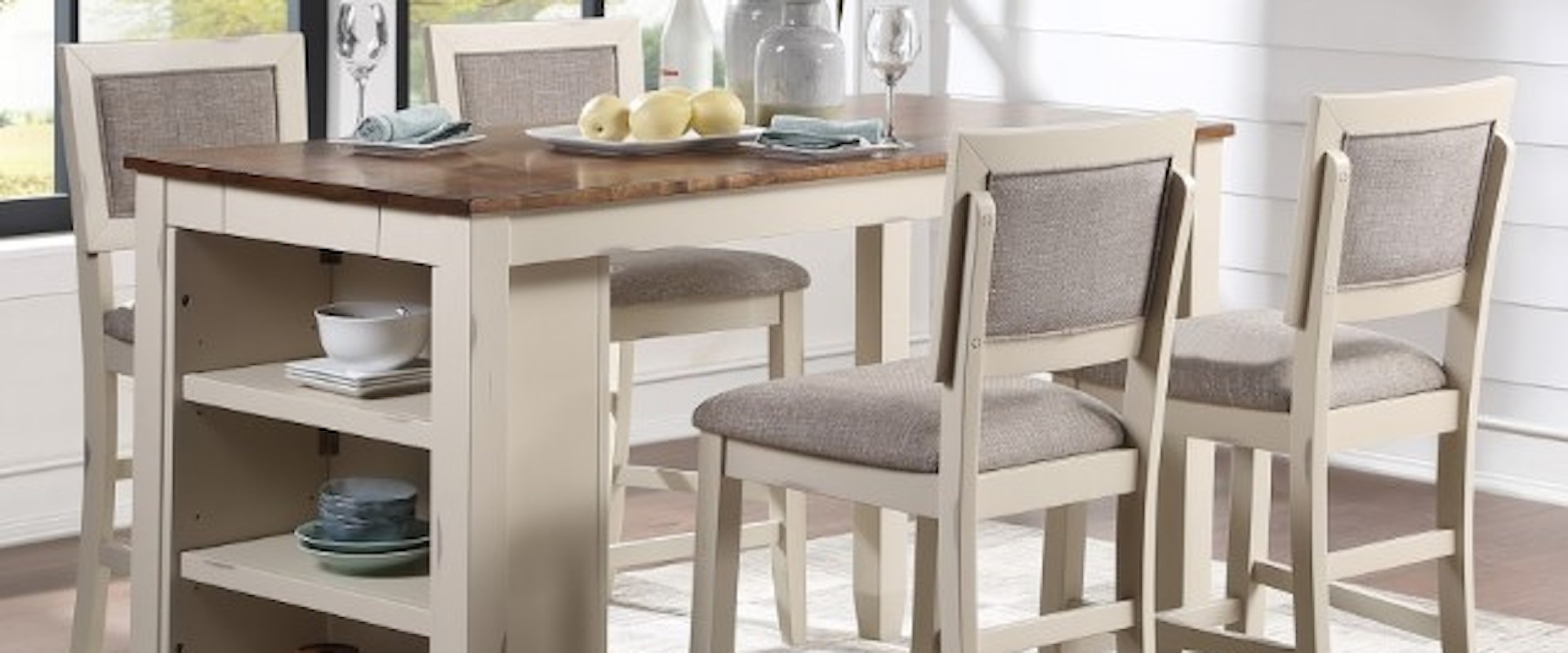 Rustic 5-Piece Counter-Height Dining Set