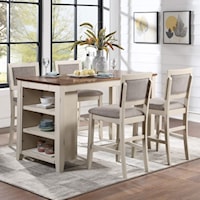Rustic 5-Piece Counter-Height Dining Set