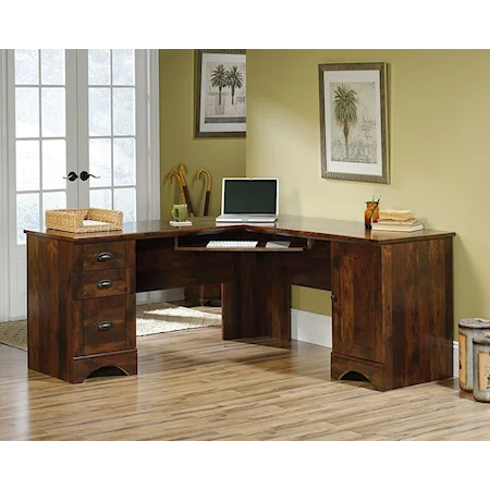 Cottage Double Pedestal L-Shaped Corner Computer Desk