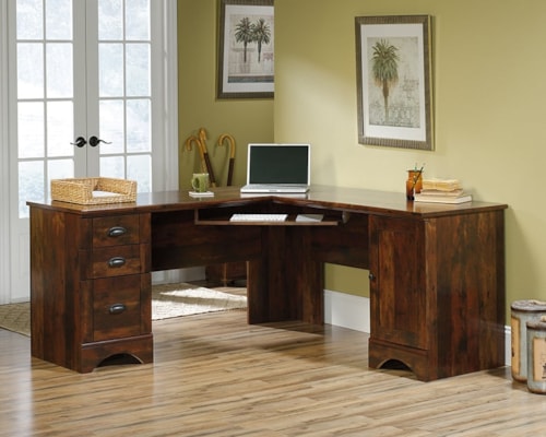 Cottage Double Pedestal L-Shaped Corner Computer Desk
