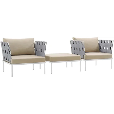 Outdoor 3 Piece Sectional Sofa Set