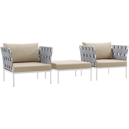 Outdoor 3 Piece Sectional Sofa Set