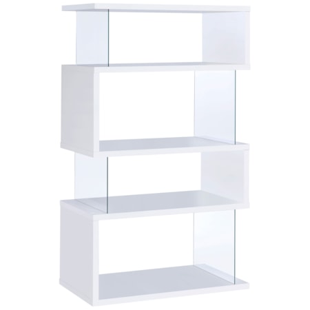 63-inch 4-shelf Glass Panel Bookshelf