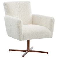 Brooks Upholstered Swivel Chair with Bronze Base