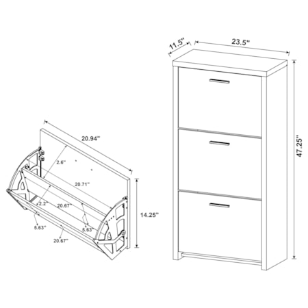 Vivian 3-drawer Shoe Cabinet