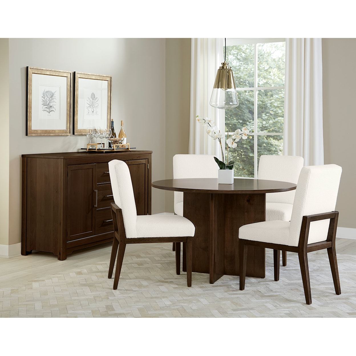 Virginia House Crafted Cherry - Dark Round Dining Table