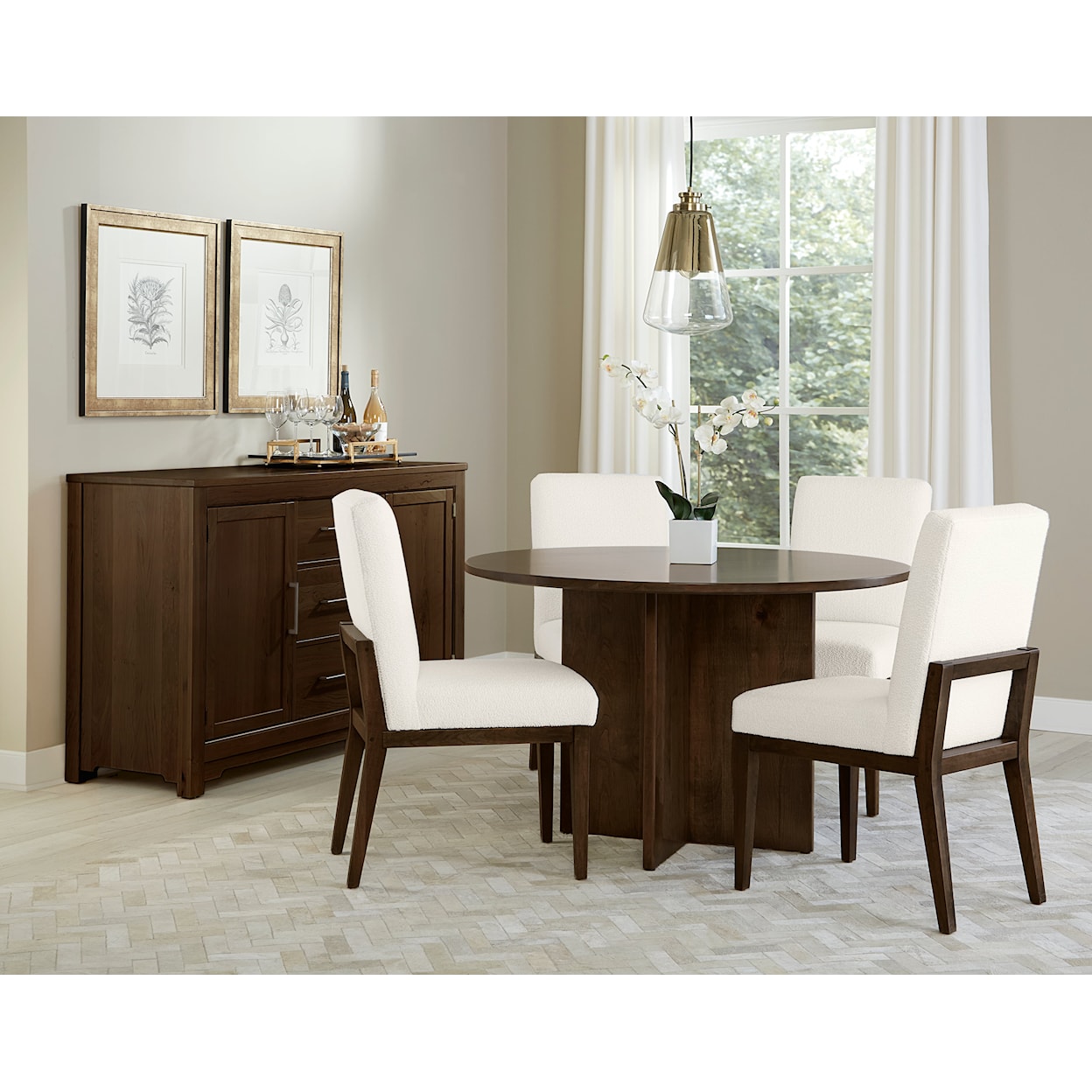 Virginia House Crafted Cherry - Dark Upholstered Side Dining Chair