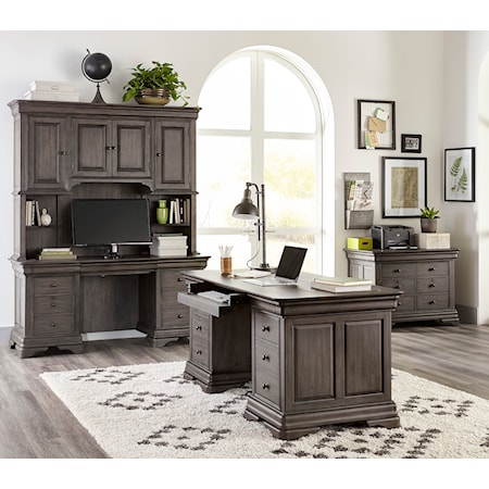 Belfort Select Starmore 770950975 Modern Rustic/Industrial Home Office Desk  with Steel Base, Belfort Furniture