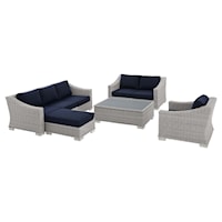 Sunbrella® Outdoor Patio Wicker Rattan 5-Piece Furniture Set