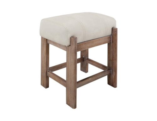 Modern Rustic 24" Counter-Height Stool with Upholstered Seat