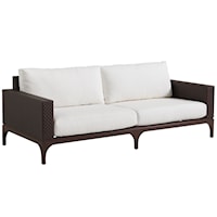 Outdoor Wicker Sofa with Cushions