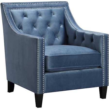 Transitional Accent Chair with Nailhead Trim