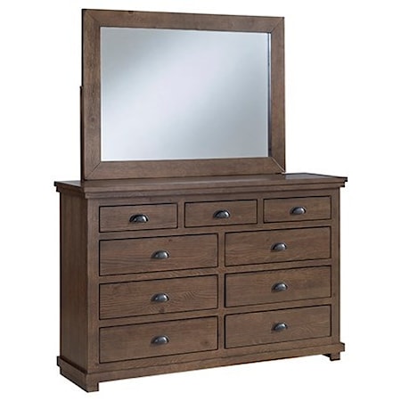 Dresser and Mirror Set