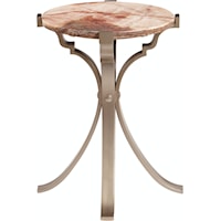 Transitional Side Table with Stone Top