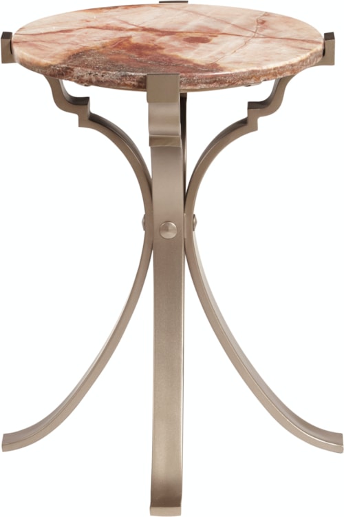 Transitional Side Table with Stone Top