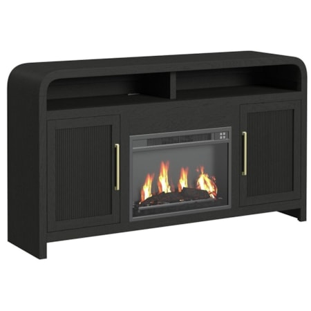 RILEY BLACK 60" FIREPLACE TV | STAND