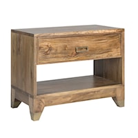 Transitional 1-Drawer Nightstand with Lower Shelf