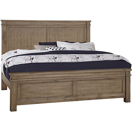 Traditional Solid Wood King Panel Bed