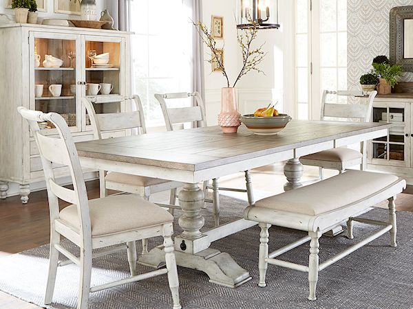 6 Piece Trestle Table Set