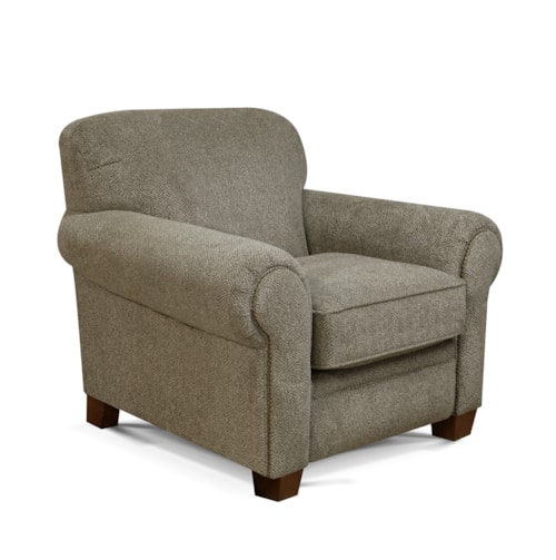 Casual Arm Chair with Rolled Arms