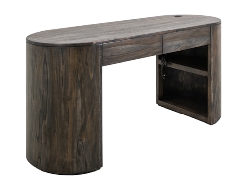 Modern Rustic 2-Drawer Desk with Power Station