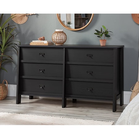 Modern Farmhouse 6-Drawer Bedroom Dresser with Tip Restraint Safety Strap