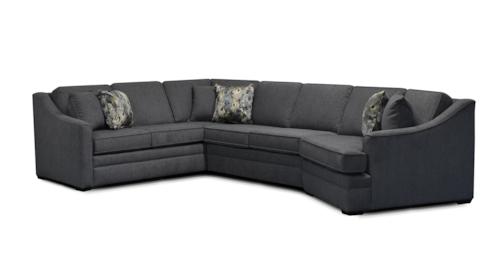 Transitional 3-Piece Sectional Sofa with Cuddler