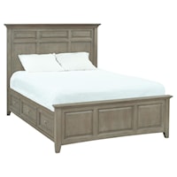 Transitional Queen Mantel Storage Bed