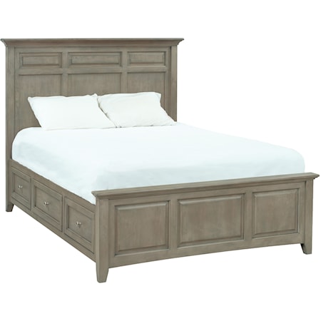 Transitional Queen Mantel Storage Bed
