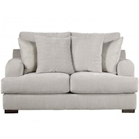 Transitional Loveseat with Track Arms