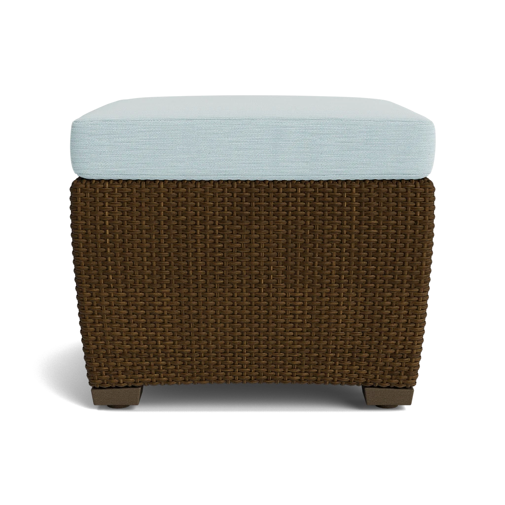 Cushioned Wicker Ottoman