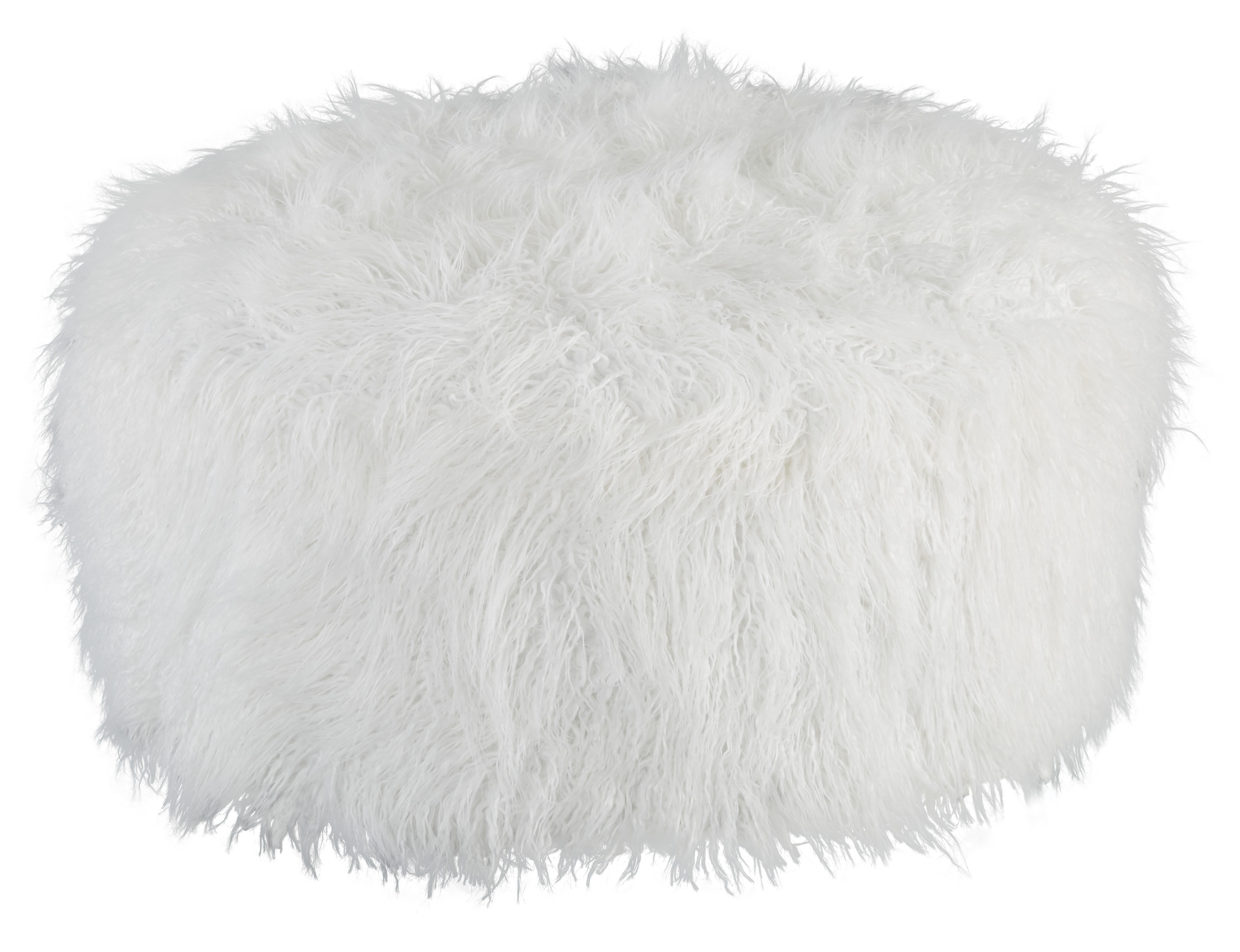 White deals fluffy ottoman